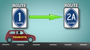 A Friendly Reminder to Guam's Visitors Regarding Naval Base Guam's Main Gate