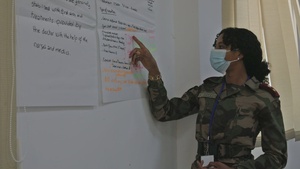 Moroccan, Ghanaian and Tunisian soldiers participate in academics during the African Lion 2022