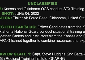 Kansas and Oklahoma National Guard OCS train together