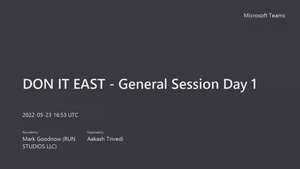DON IT EAST Conference 2022 - General Session Day 1