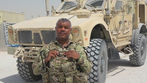 Master Sgt. Fidel Nunez gives a shoutout to the Washington Nationals from Qatar