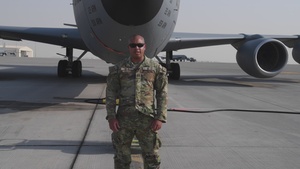 Capt. John Brown gives a shoutout to the Washington Nationals from Qatar