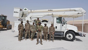 D.C. Air National Guard members give a shoutout to the Washington Nationals from Qatar