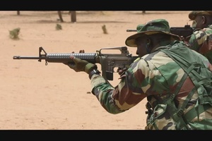  M-4 carbine marksmanship range training during African Lion 22 in Dodji, Senegal
