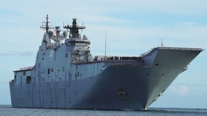 HMAS Canberra (L02) arrives for RIMPAC 2022
