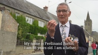 Ferdinand Fortin shares his childhood story of D Day, Saint-Come-du-Mont, France, June 6, 2022