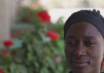 U.S. Army Reserve 1st Lt. Affoue Kouakou, 312 Human Resources Company, speaks about her experience as an immigrant Army Solider serving during African Lion 2022