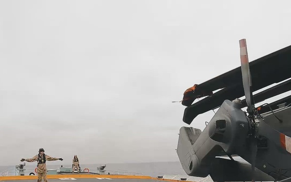 CH-148 Cyclone Leaving Hangar