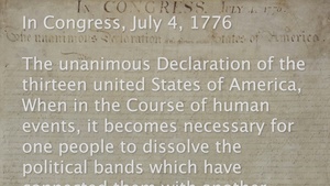 Declaration of Independence Transcript Scroll - Happy Independence Day Message