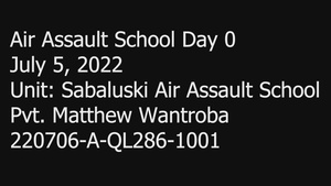 Day 0 Air Assault School