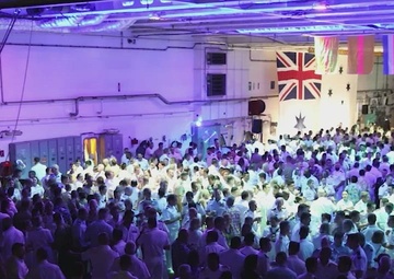 HMAS Canberra ceremonial sunset