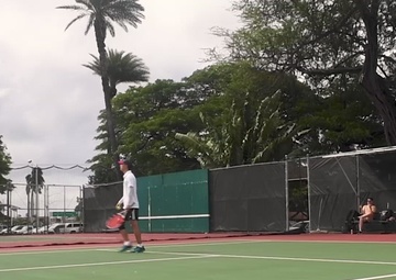 Sailors compete in Tennis Doubles Semi-finals during RIMPAC 2022