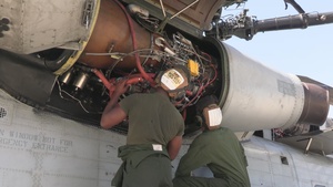 HMH-366 Marines Inspect a CH-53E Super Stallion