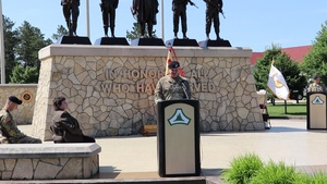 Col. Michael Poss gives remarks during Fort McCoy Garrison change-of-command ceremony, Part I