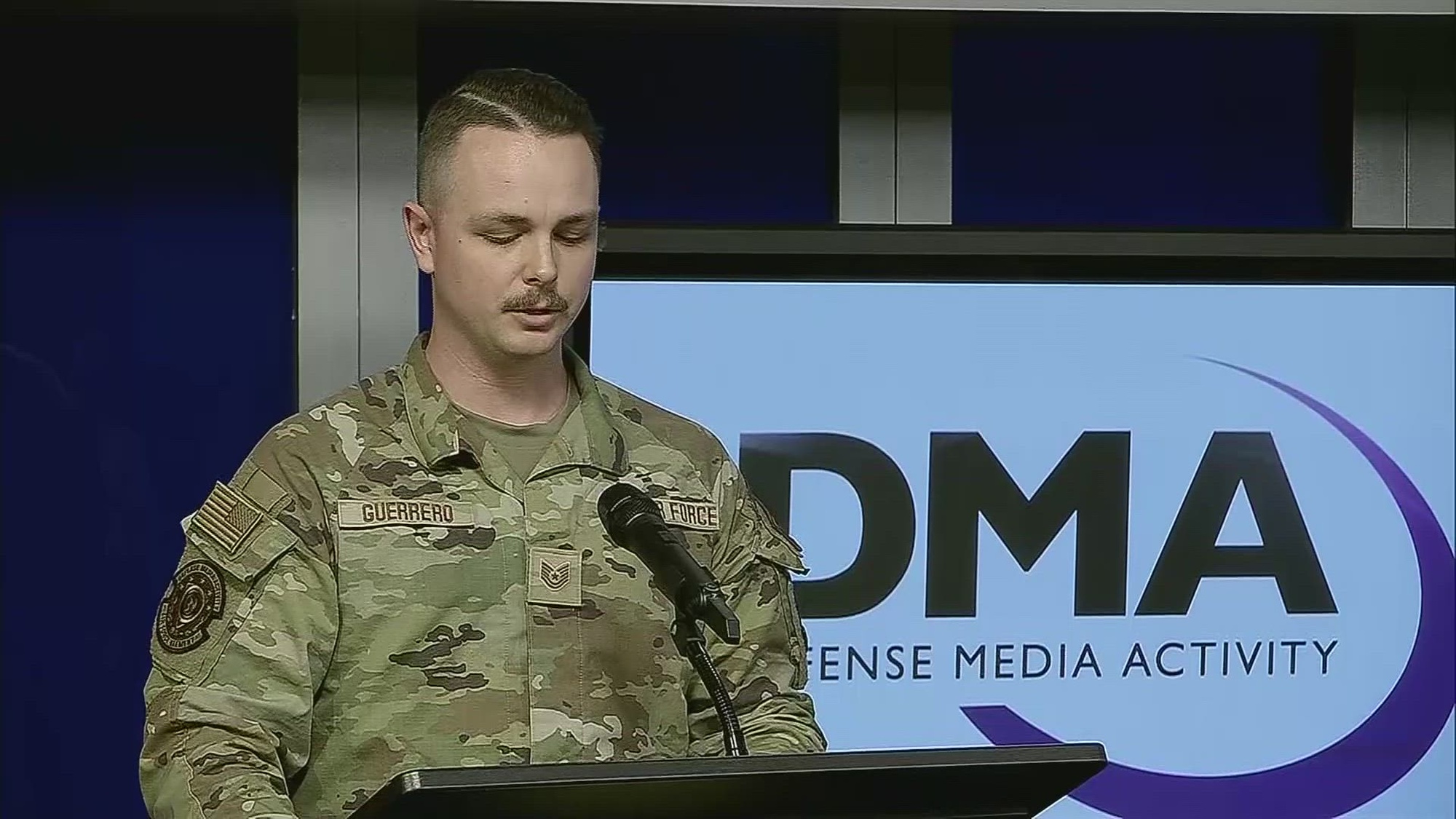 Mr. Hal Pittman, Director of Defense Media Activity (DMA), along with SGM Sean Parrish present the 2021 Defense Media Merit Awards at DMA headquarters on 21 July 2022.