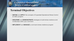Navy Expanded Operational Stress Control:  Module #1
