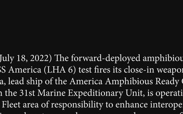 USS America Tests Close-in Weapon System