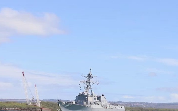 Ships depart for sea-phase RIMPAC 22 - B-Roll (Seong the Great, Canberra, Sampsony)