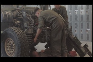 MAGTF-23 Marines perform vehicle maintenance alongside Active Component Marines