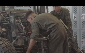 MAGTF-23 Marines perform vehicle maintenance alongside Active Component Marines