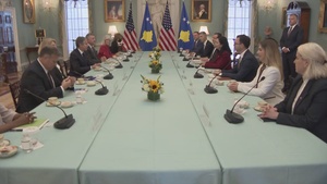 Secretary of State Antony J. Blinken meets with Kosovo President Vjosa Osmani and Kosovo Prime Minister Albin Kurti at the Department of State