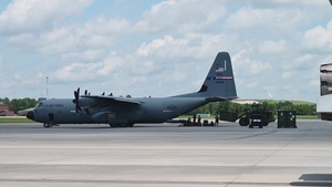 Dyess AFB C-130J arrives at Air Dominance Center B-Roll