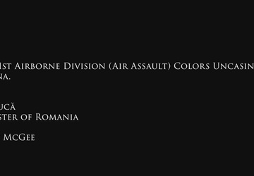 Broll of 101st Airborne Division (Air Assault) Colors Uncasing Ceremony in Romanina.