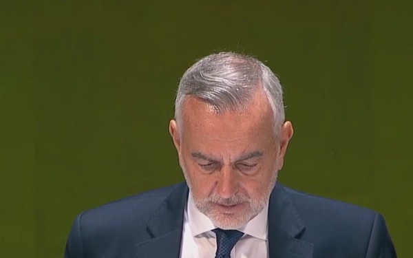 Secretary Antony J. Blinken delivers an address at the NPT Review Conference at the United Nations