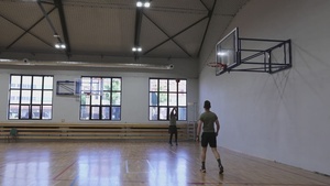 U.S. Soldiers play basketball at Camp Kościuszko, Poland B-Roll