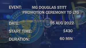 Promotion Ceremony for MG Douglas Stitt to LTG