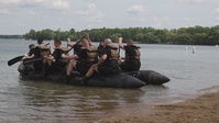 B-Roll - 2-107th CAV conducts zodiac water confidence training at Northern Strike