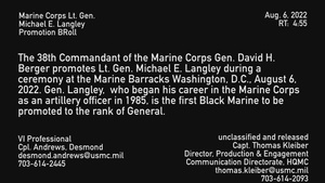 Marine Corps Gen. Michael E. Langley Promotion BRoll