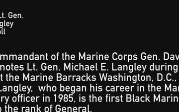 Marine Corps Gen. Michael E. Langley Promotion BRoll