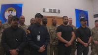 Kuwait Ministry of Police Officers Instruct U.S. Soldiers at Pistol Range, Aug 2022