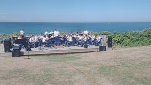 NY Army National Guard 42nd Infantry "Rainbow"Divison band performs at Montauk Point, LI