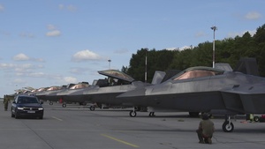 F-22s get ready for take-off