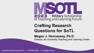2023 MSOTL Research Questions Workshop