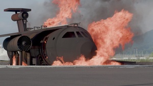 Aircraft Rescue and Firefighting conduct training exercise at MCAS Iwakuni