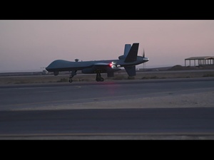 MQ-9 Reaper drone takes off from an undisclosed location/ B-Roll