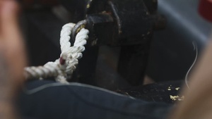 Bataan Deck Department Handles Line on the Fantail