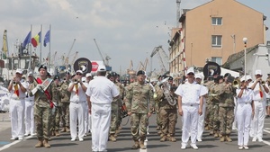 The 101st Band joins the 120th Romanian Navy Day celebration.