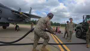 All Fueled Up: Marines and Airmen refuel F-15E Strike Eagles