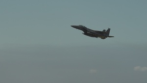 F-15E Strike Eagles take off in support of NATO Air Shielding