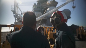 Bataan Air Department Sailors Move Crash Crane