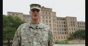 Sgt. 1st Class Kenton Christensen gives shout-out to the Minnesota Wild