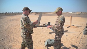 332d Expeditionary Security Forces Squadron flies sUAS at an undisclosed location (B-roll)