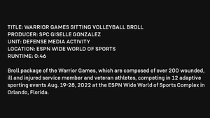 2022 DoD Warrior Games Sitting Volleyball