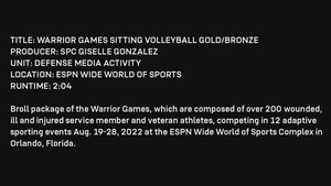 2022 DoD Warrior Games Sitting Volleyball Finals