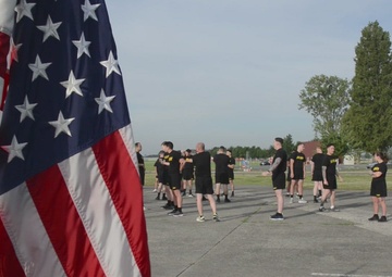 USAG Benelux Soldiers run to Chièvres city hall