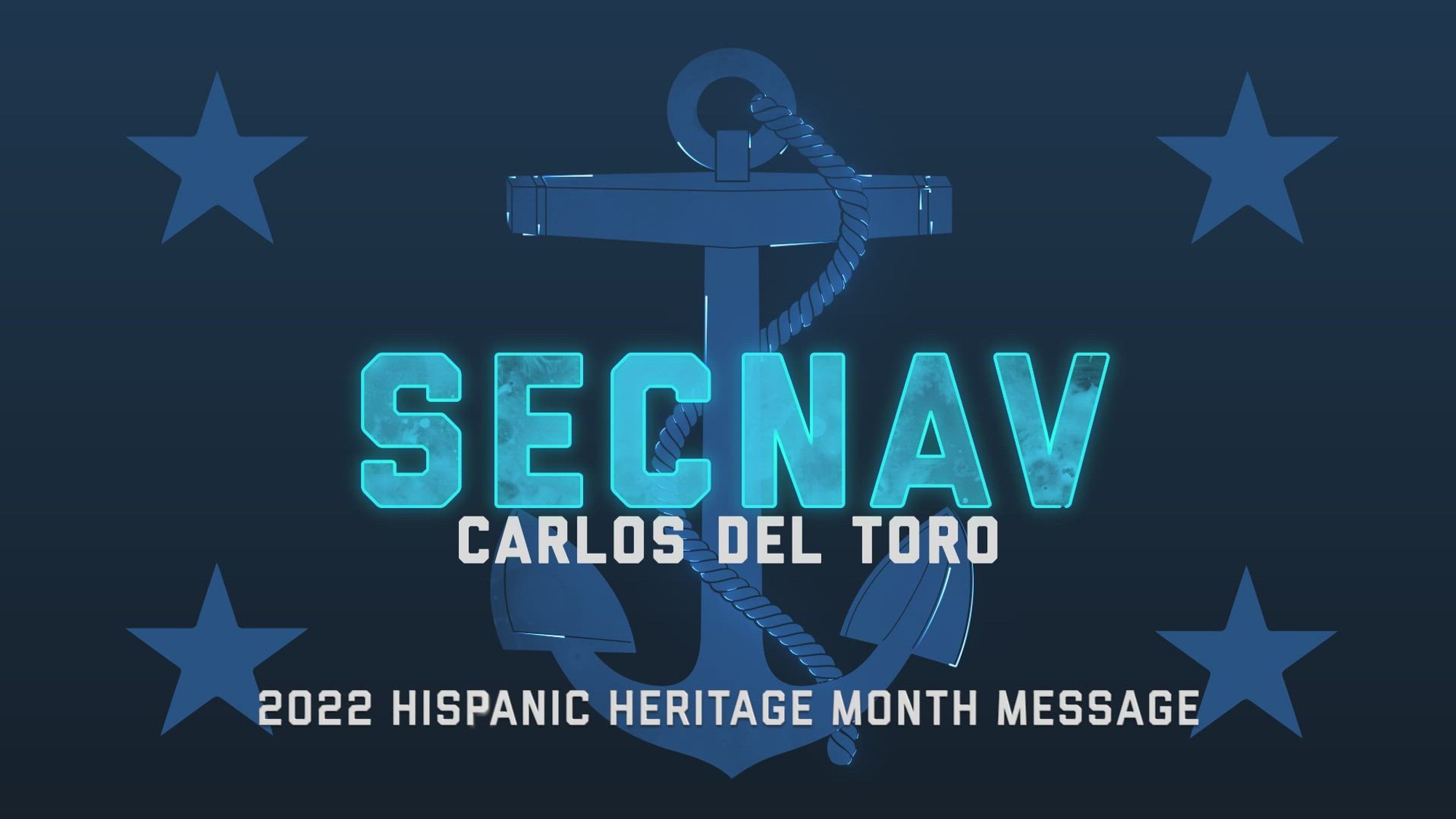 ANNAPOLIS, Md. (Sept. 2, 2022) — Secretary of the Navy Carlos Del Toro delivers a message for the 2022 Hispanic Heritage Month observance. (U.S. Navy video by Mass Communication Specialist 2nd Class T. Logan Keown)
